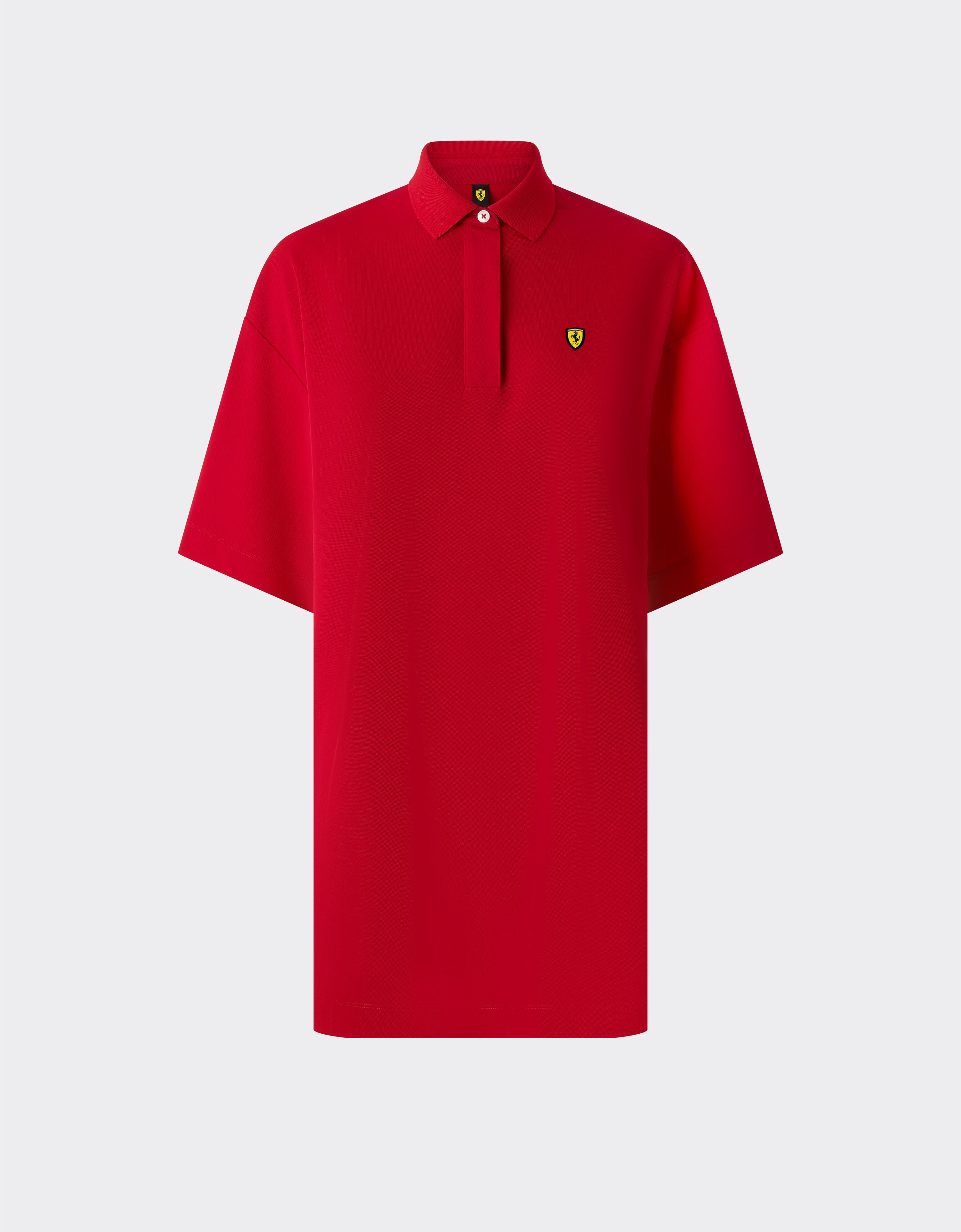  Mini-robe polo en piqué technique Rosso SJWDR0023JCO0023f