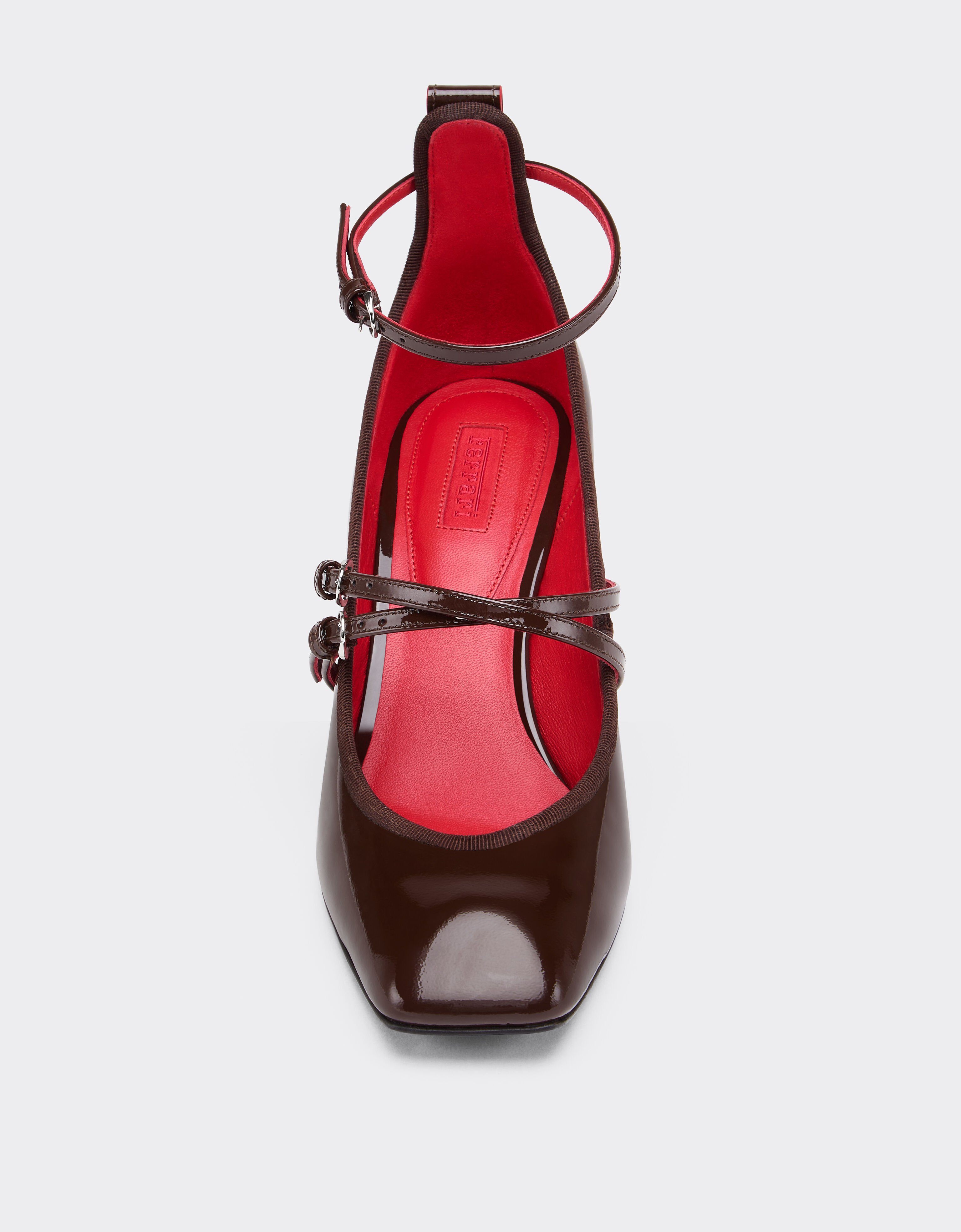 Ferrari Patent leather Mary Jane pumps Dark brown 22733f