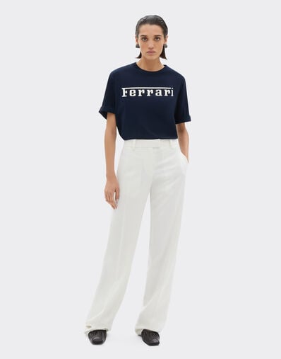 Ferrari T-shirt en coton avec logo Ferrari Bleu marine 21179f