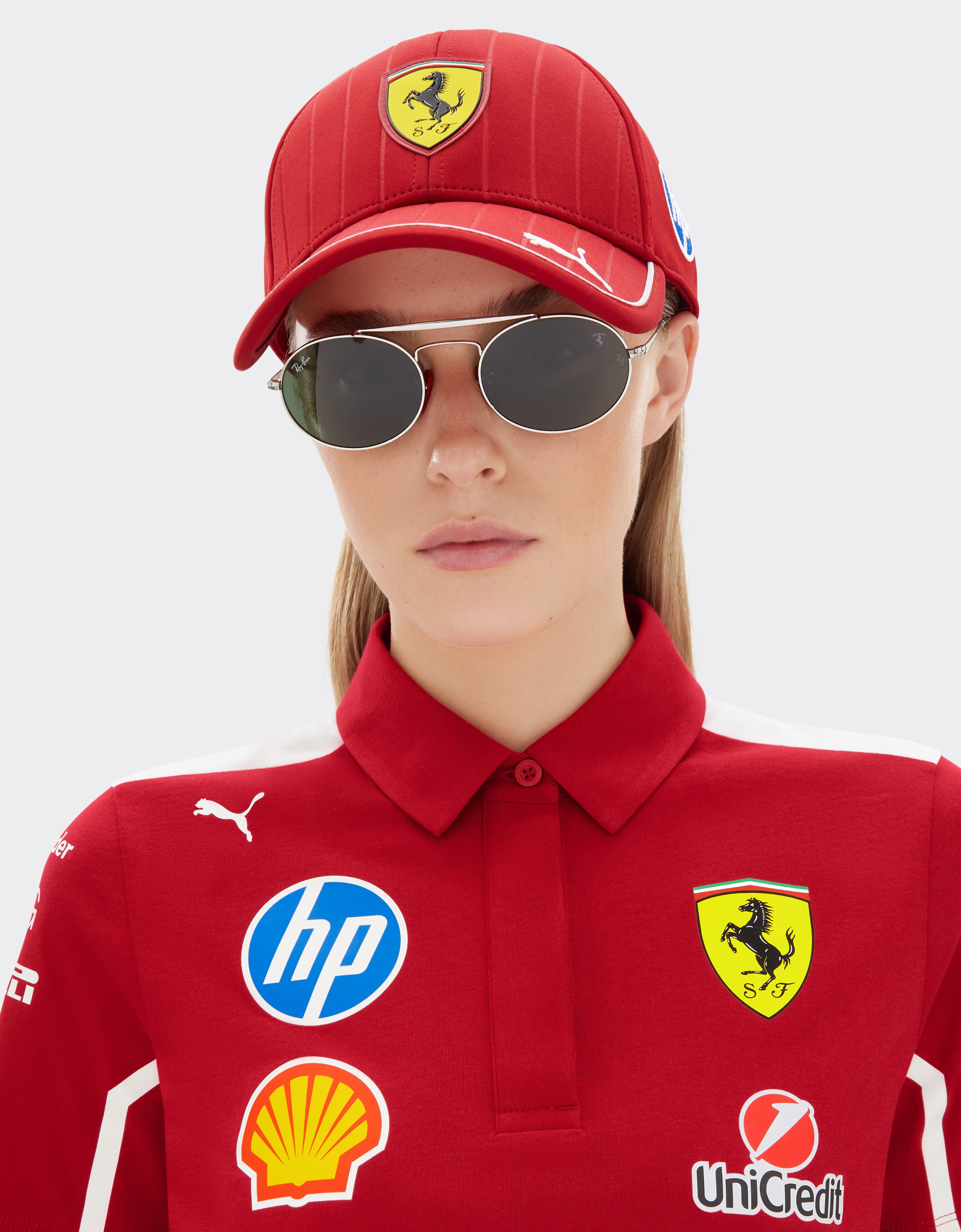 Ferrari Ray-Ban for Scuderia Ferrari RB3775M in silver and red metal with green lenses Silver LA0ECf