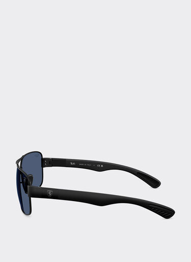 Ferrari Ray-Ban for Scuderia Ferrari RB3763M in matt black metal and plastic with blue lenses Black Matt LA01Gf