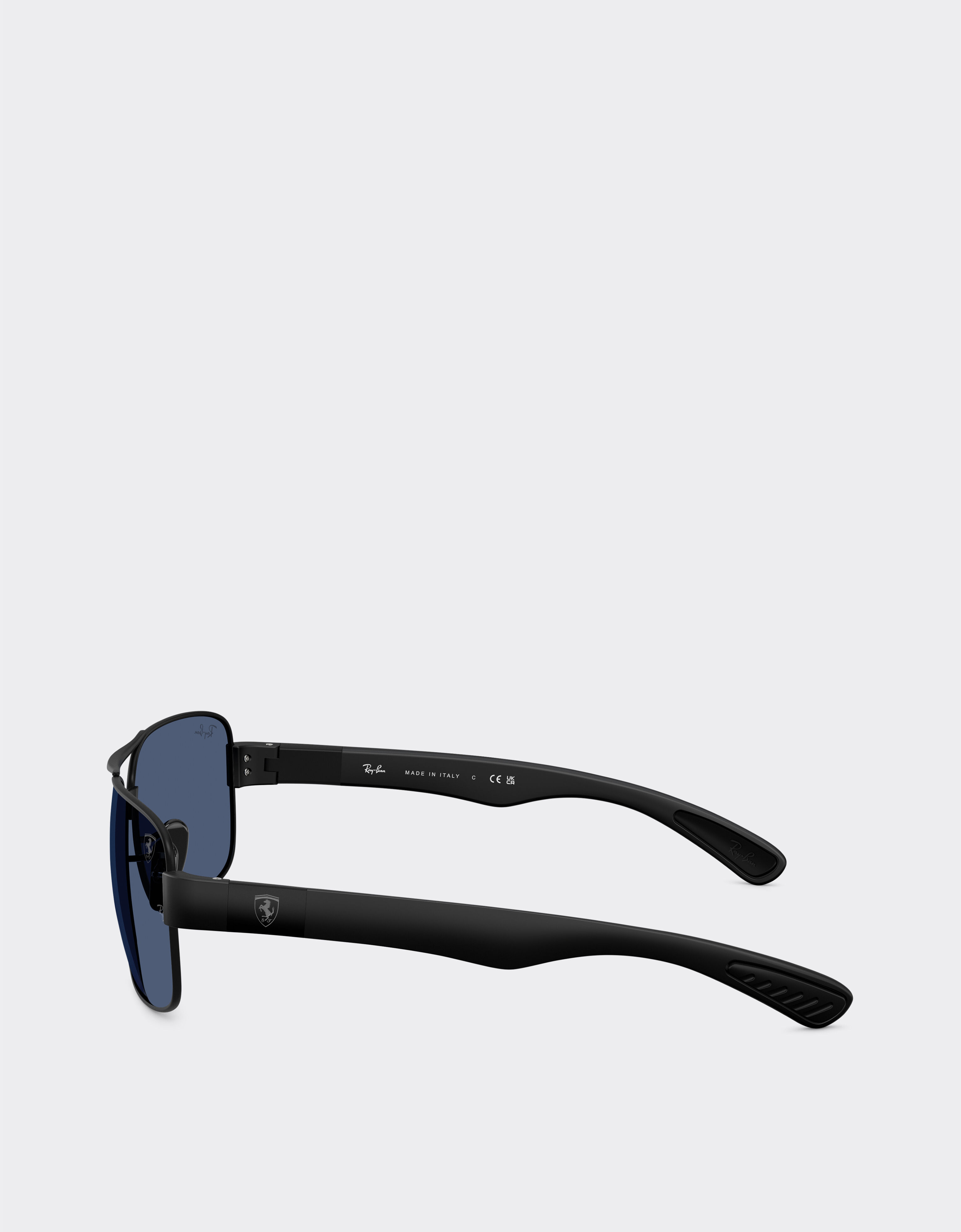 Ferrari Ray-Ban for Scuderia Ferrari RB3763M in matt black metal and plastic with blue lenses Black Matt LA01Gf