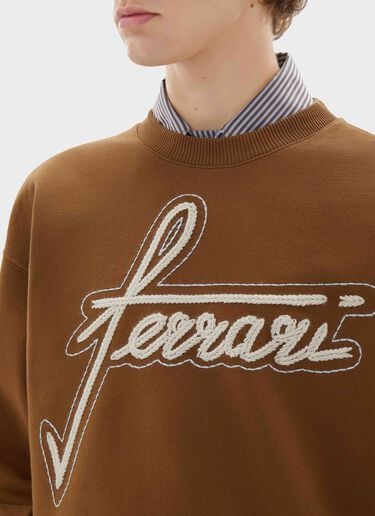 Ferrari Ferrari Embroidered Crew Neck Sweatshirt Caffè CJMSW0036JCO0046f