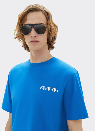 Ferrari Camiseta de algodón con logotipo Ferrari Azul Klein 21163f