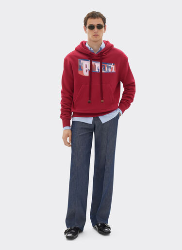 Ferrari Sweat à capuche avec impression du logo en blocs de couleur Cerise 22835f