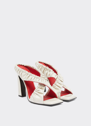 Ferrari High sandals in patent leather Ecru 22025f