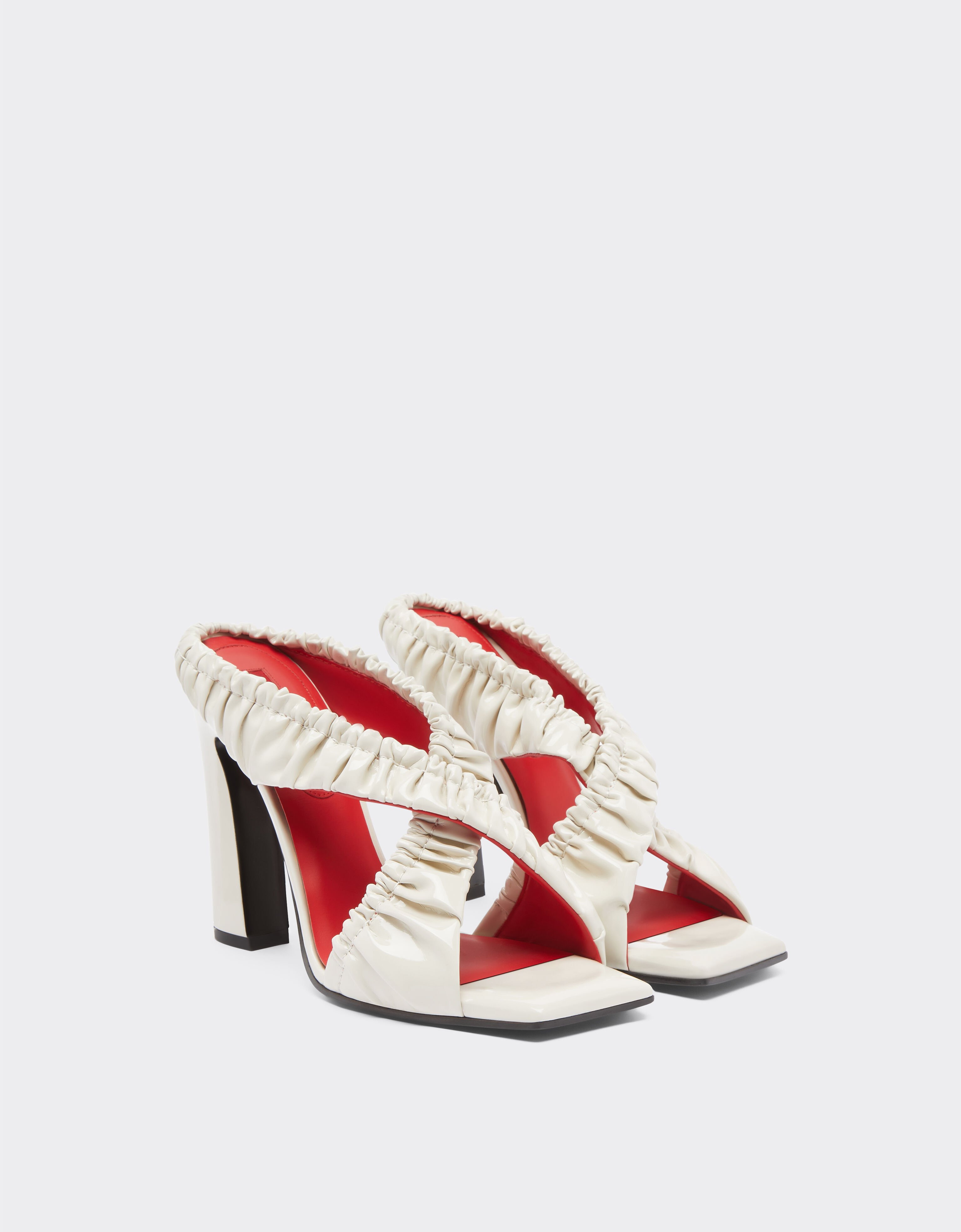 Ferrari High sandals in patent leather Ecru 22025f