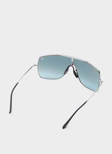 Ferrari Ray-Ban für Scuderia Ferrari RB3697MF in Metall mit blau verlaufenden, verspiegelten Gläsern Silber F1508f