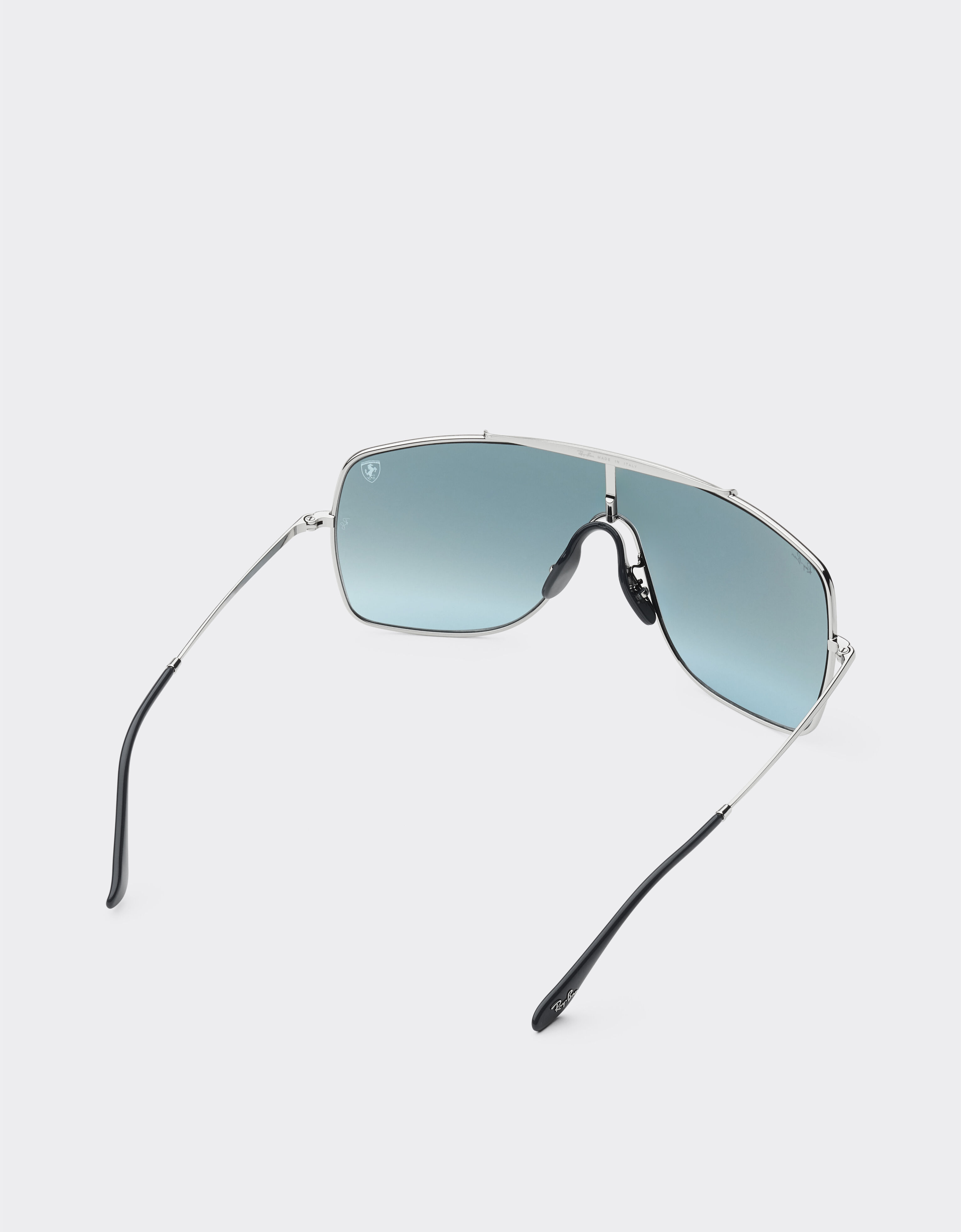 Ferrari Ray-Ban für Scuderia Ferrari RB3697MF in Metall mit blau verlaufenden, verspiegelten Gläsern Silber F1508f