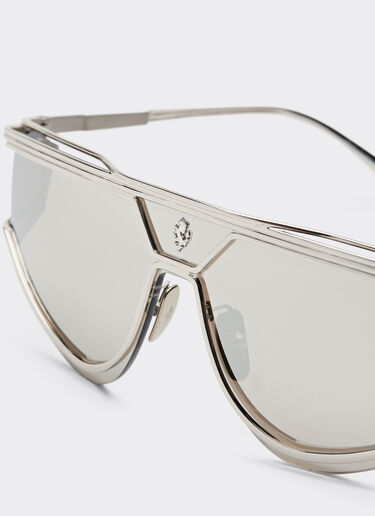Ferrari Lunettes de soleil Ferrari Limited Edition en métal satiné avec monture argentée réfléchissante Argent F1579f