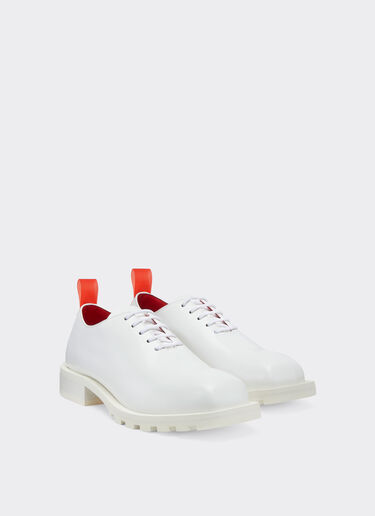 Ferrari Zapato derby en piel lisa Blanco óptico 21119f