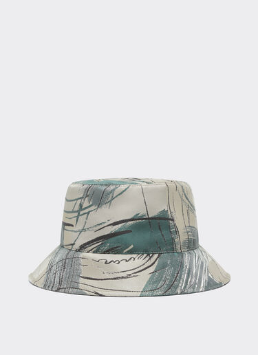 Ferrari Bucket hat in jacquard fabric with brushed motif Ecru 21938f