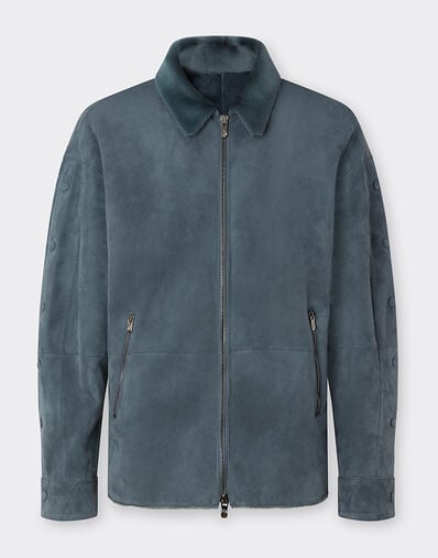 Ferrari Chaqueta overshirt de shearling Azul pavo real 22580f