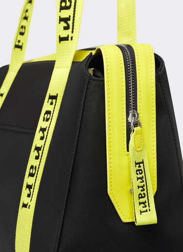 Ferrari Tote bag in recycled technical fabric with Ferrari logo tape Black 47113f