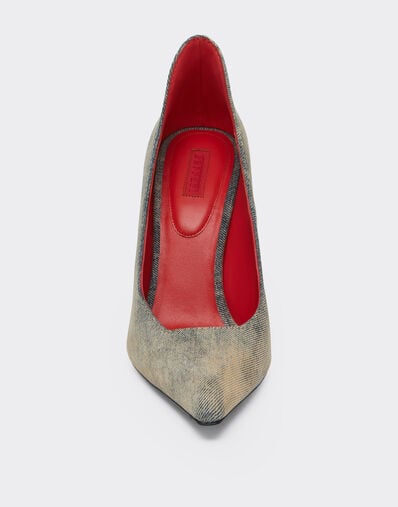 Ferrari Stone-washed denim pumps Blu Denim 51306f