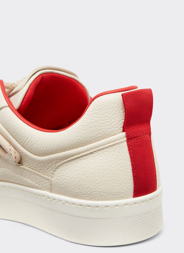 Ferrari Zapatillas de piel granulada Ecru 22036f