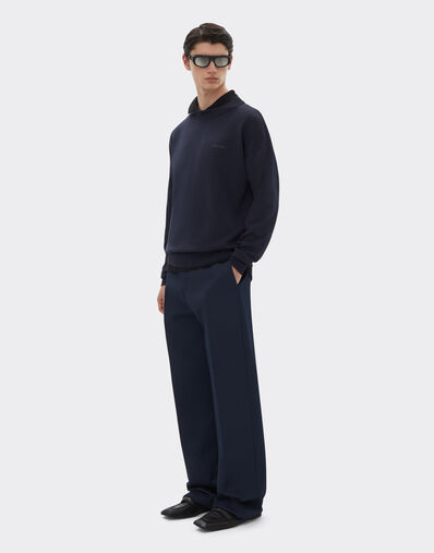 Ferrari Cotton and silk long sleeve sweater Navy 48378f