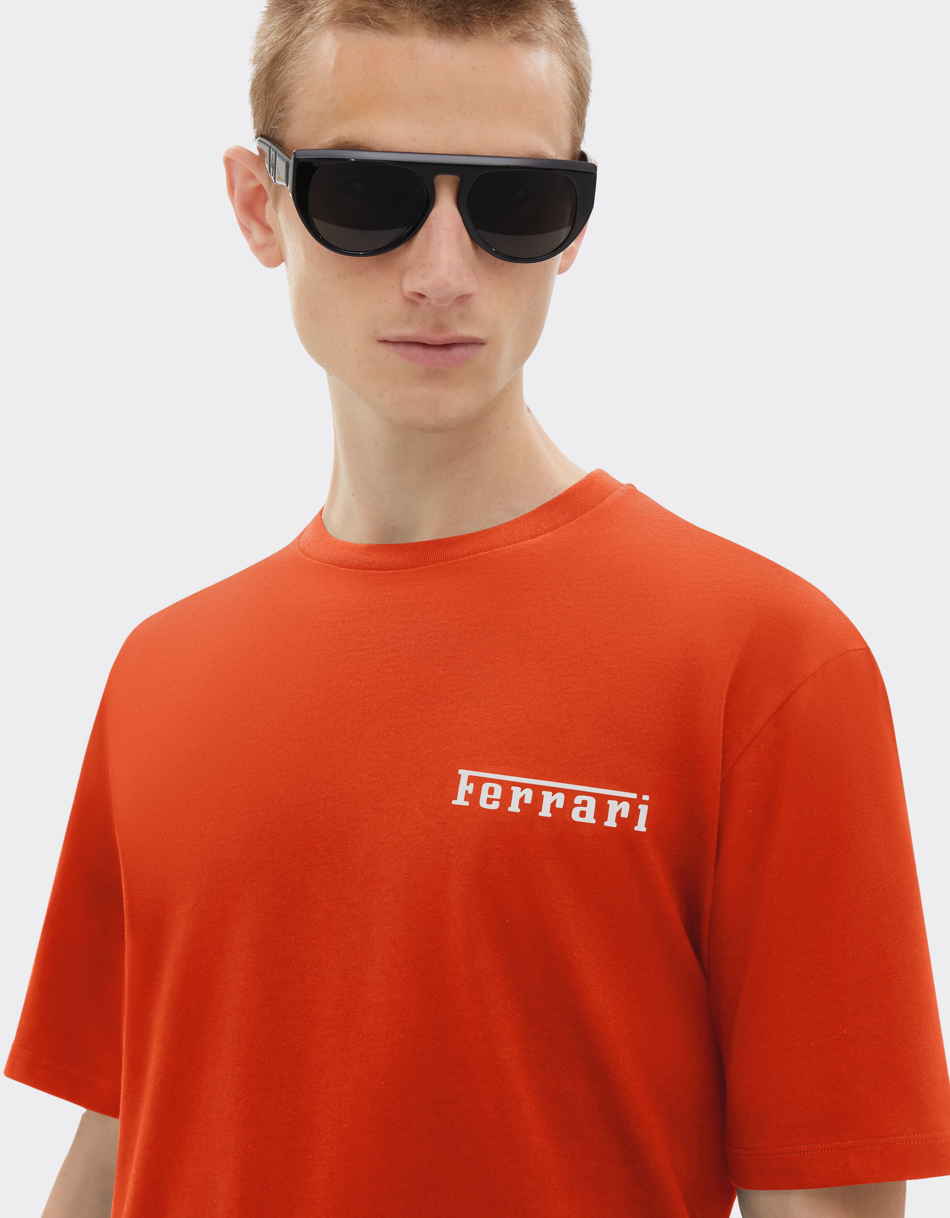 Ferrari Cotton T-shirt with Ferrari logo Racing red 21163f