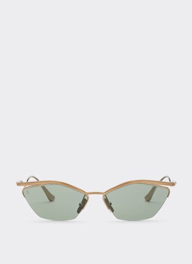 Ferrari Lunettes de soleil Ferrari en titane doré brillant avec verres vert foncé Oro LA0KVf