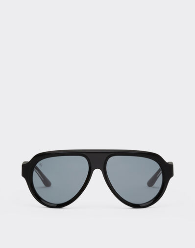 Ferrari Ferrari sunglasses in shiny blackacetate with blue lenses Black LA0ETf