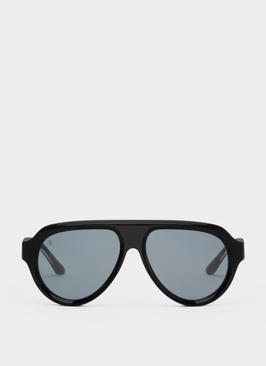 Ferrari Ferrari sunglasses in shiny blackacetate with blue lenses Black LA0ETf