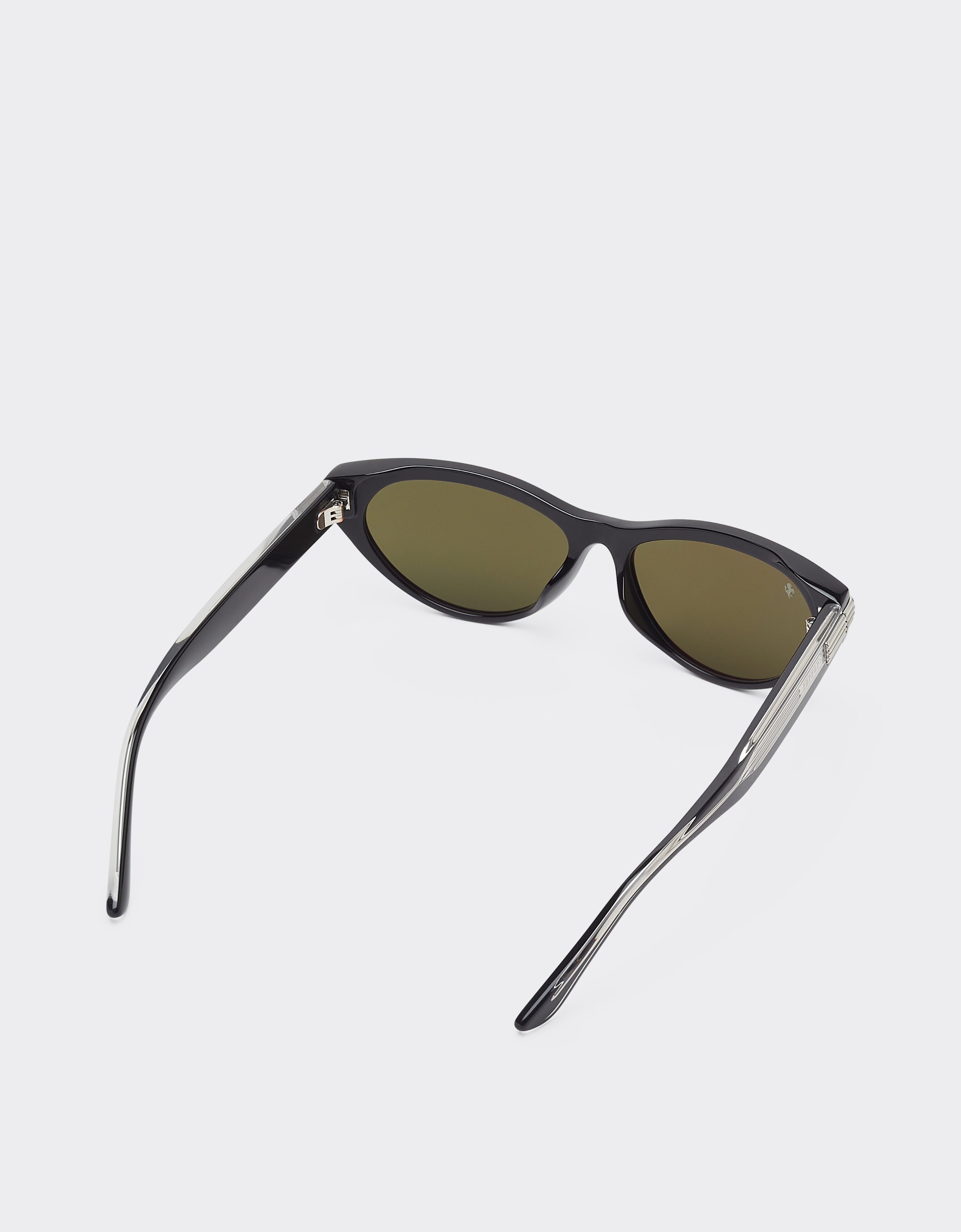 Ferrari Ferrari sunglasses in shiny blackacetate with gray mirrored lenses Black LA0EXf