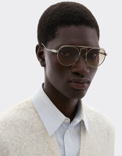 Ferrari Ferrari sunglasses in brushed graytitanium with brown gradient lenses Ingrid LA0EMf