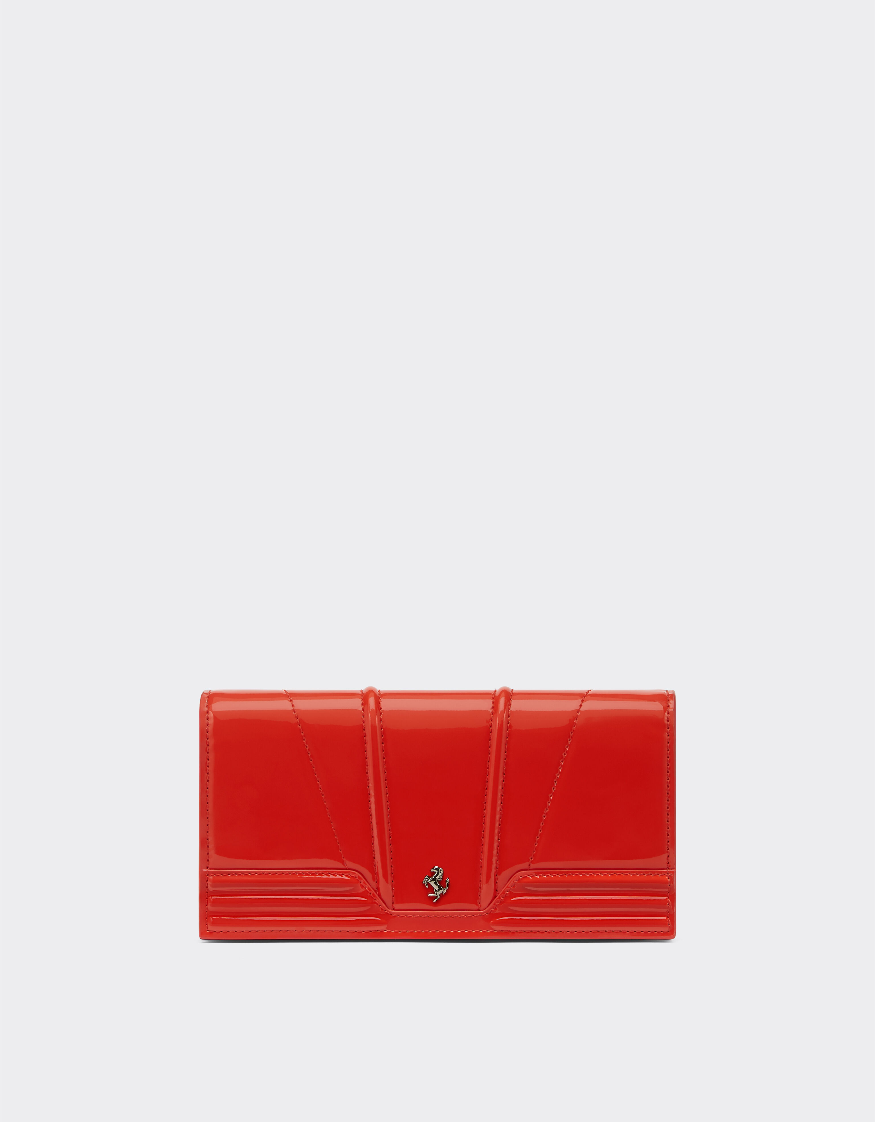 Ferrari Trifold wallet in patent leather Rosso Dino 20420f