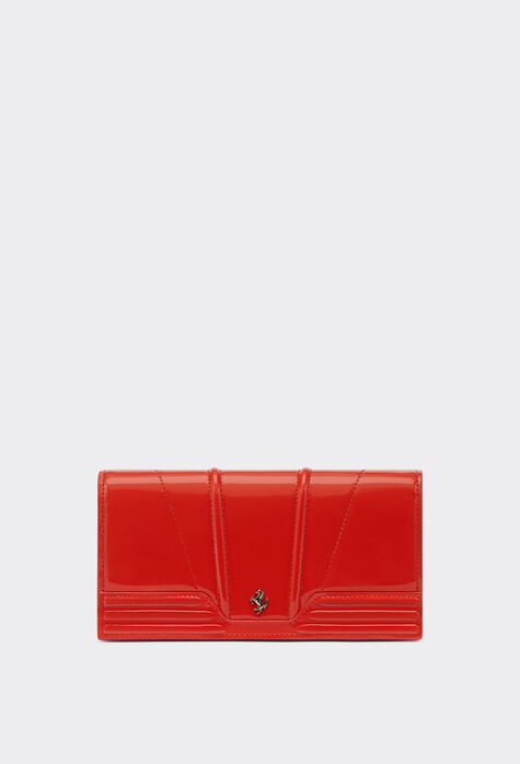 Ferrari Trifold wallet in patent leather Rosso Dino 48175f