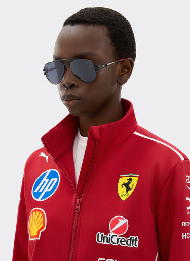 Ferrari Ray-Ban for Scuderia Ferrari RB3762M in black metal with dark grey lenses Black LA01Af