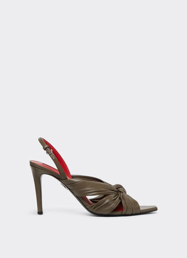 Ferrari Leather slingback sandal Khaki Green 50779f