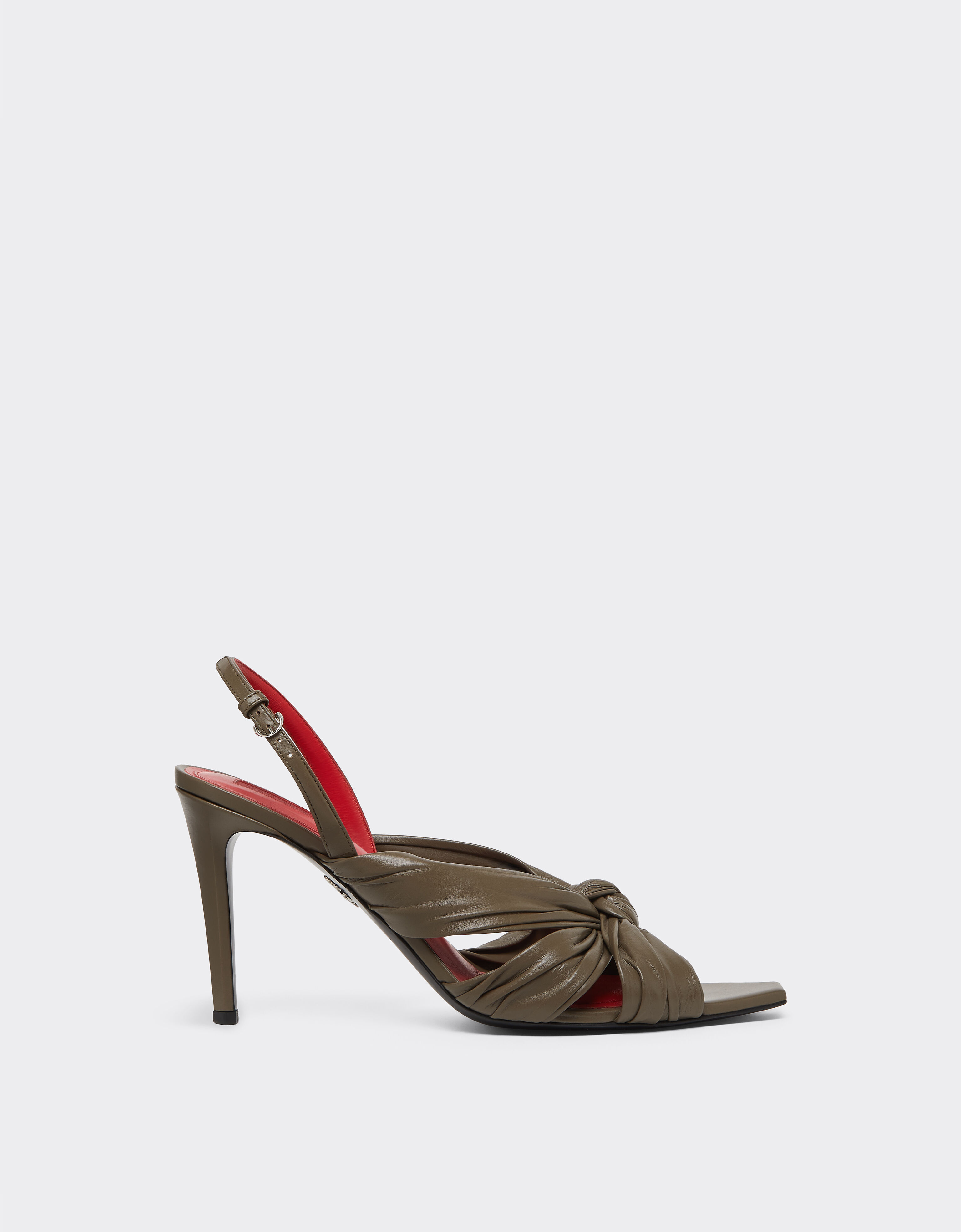 Ferrari Leather slingback sandal Khaki Green 50779f