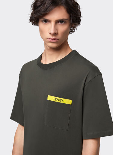 Ferrari T-shirt en coton avec élément contrastant Vert militaire 47825f