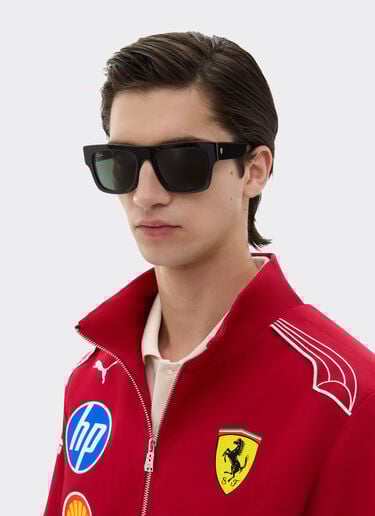 Ray-Ban for Scuderia Ferrari RB2217M in black acetate with dark green lenses Ferrari Ray-Ban for Scuderia Ferrari RB2217M in black acetate with dark green lenses Black LA01Kf
