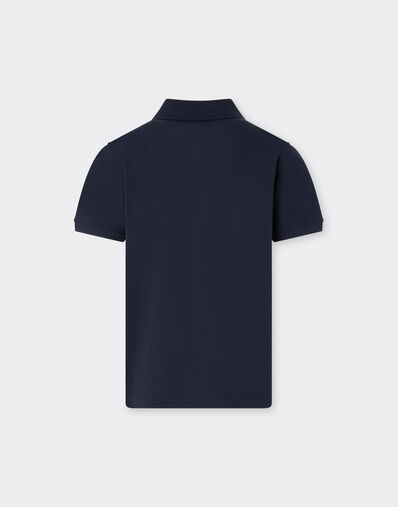 Ferrari Polo de algodón orgánico con logotipo Ferrari Navy 22760fK