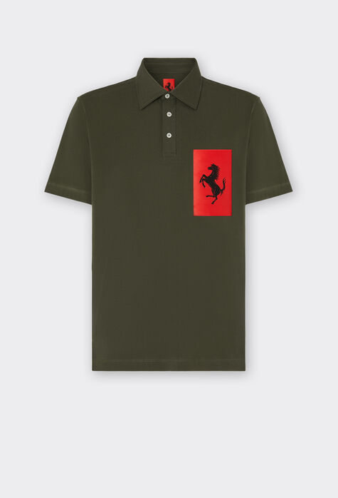 Ferrari Cotton polo shirt with Prancing Horse pocket Rosso Corsa F1135f