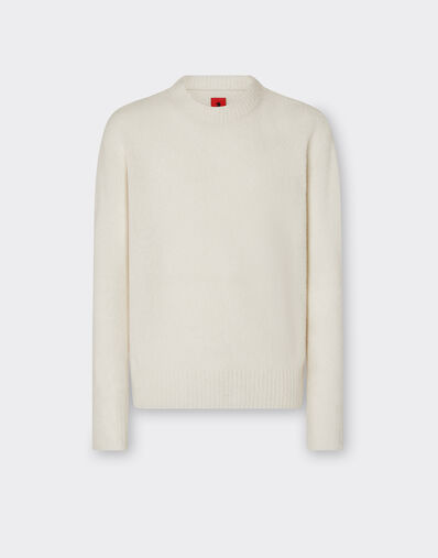 Ferrari Cashmere and merino wool crew neck sweater Ivory 21656f