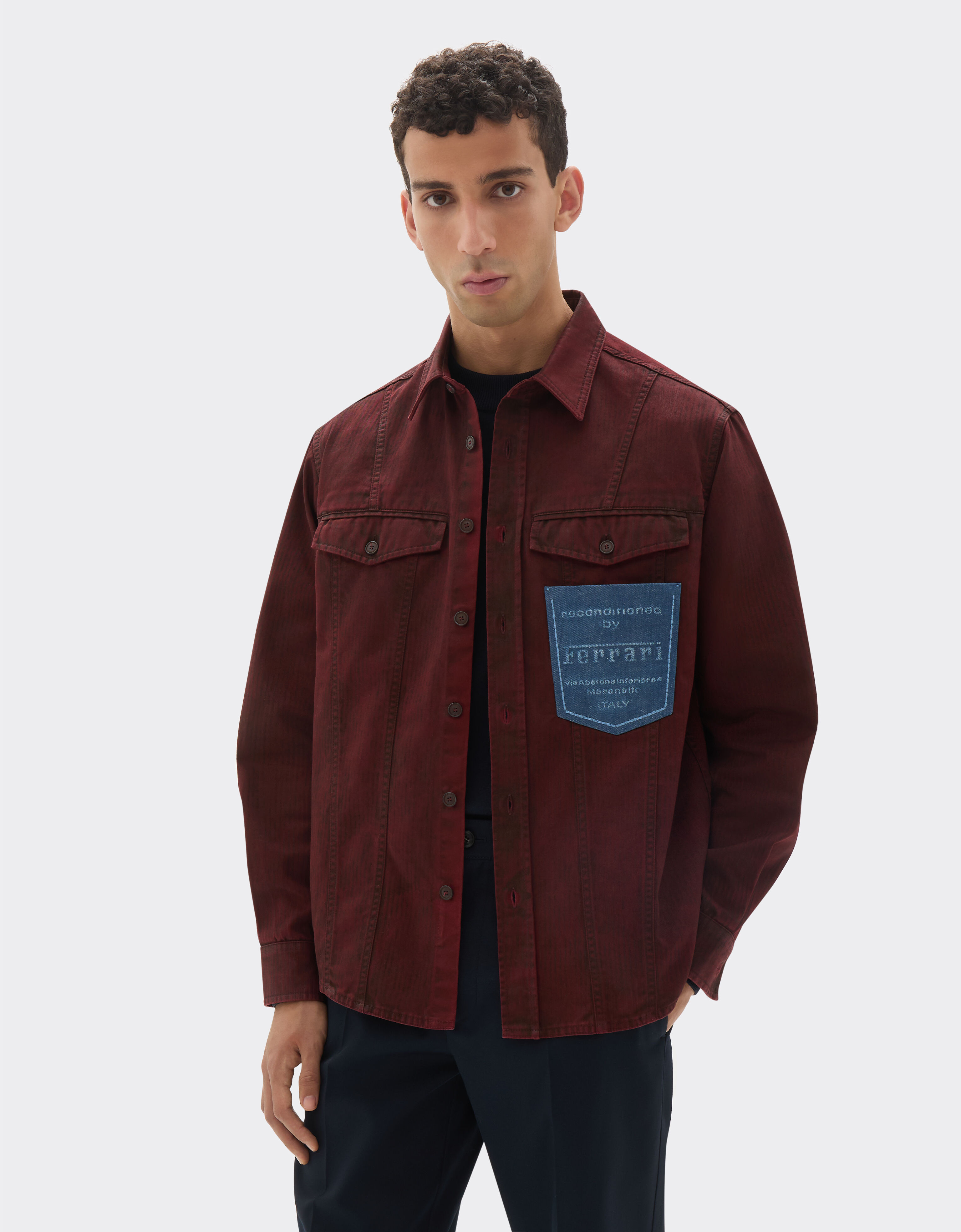 Ferrari Reconditioned by Ferrari cotton overshirt jacket Burgundy 49999f