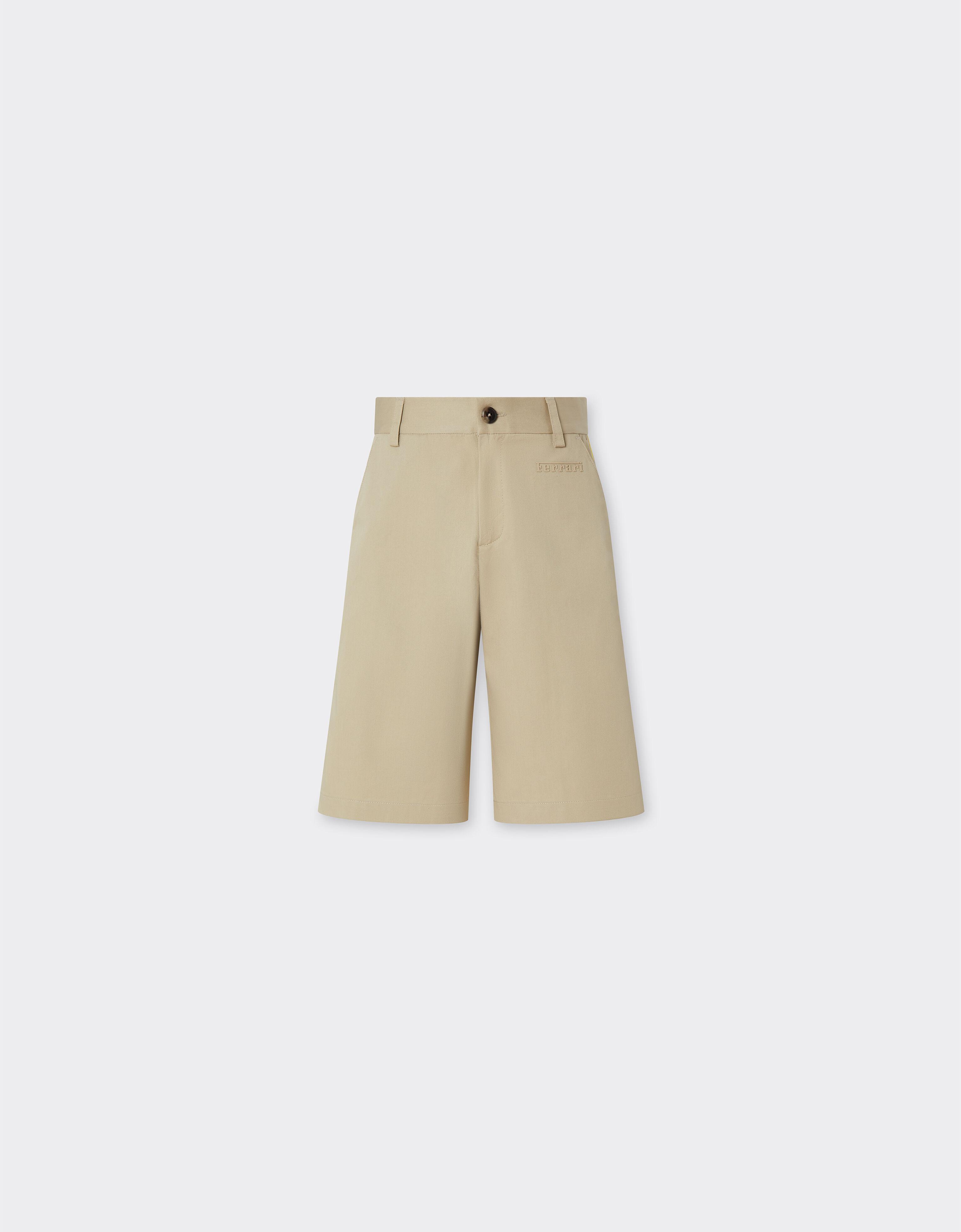 Ferrari Pantalones pantalones cortos de gabardina de algodón Beige 22336fK