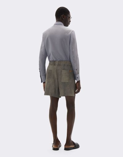 Ferrari Pantalones cortos de cady con efecto lavado Olive green CWMTR0038WVI0005f