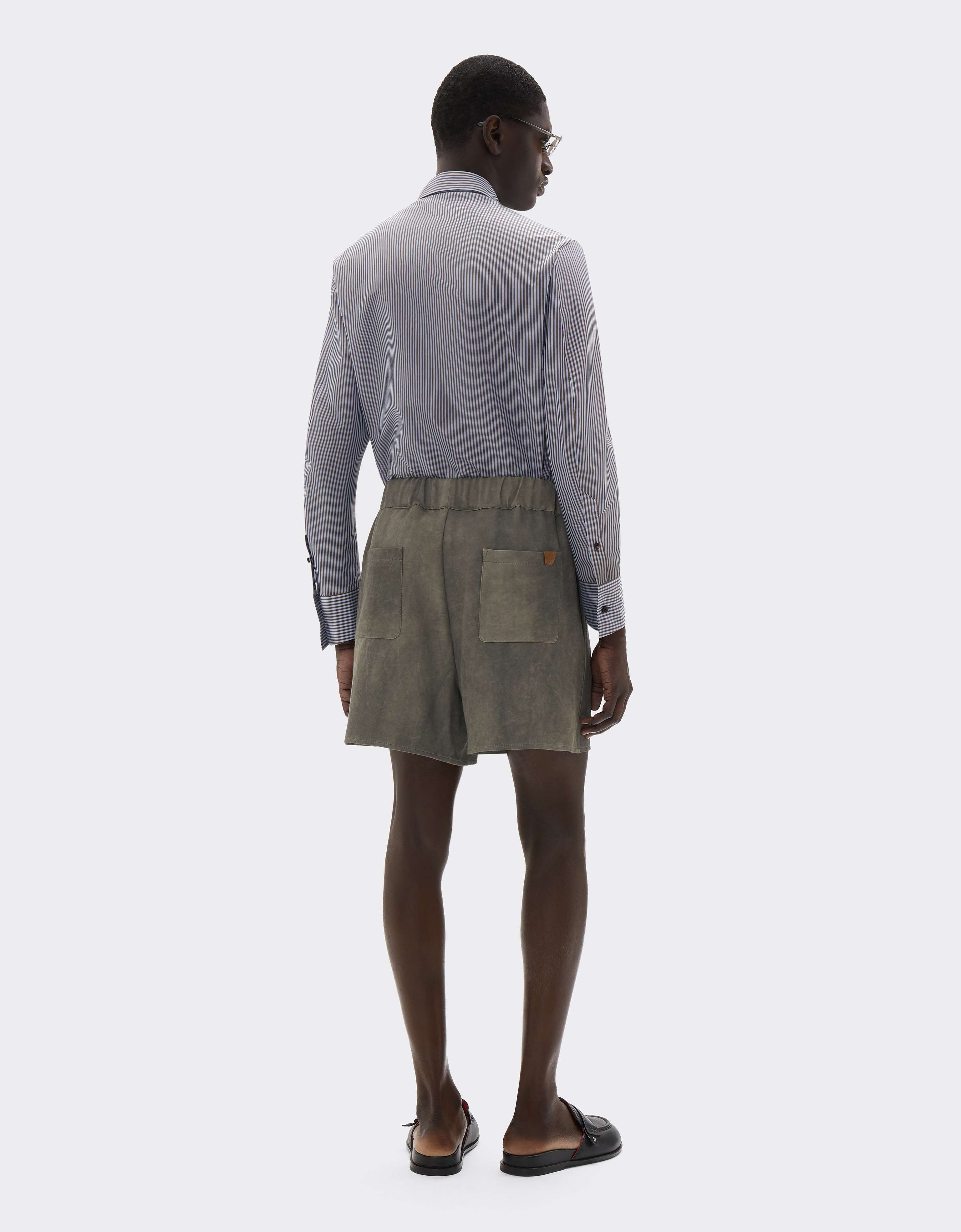Pantalones cortos de cady con efecto lavado Ferrari Pantalones cortos de cady con efecto lavado Olive green CWMTR0038WVI0005f