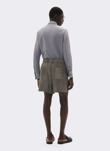 Pantalones cortos de cady con efecto lavado Ferrari Pantalones cortos de cady con efecto lavado Olive green CWMTR0038WVI0005f