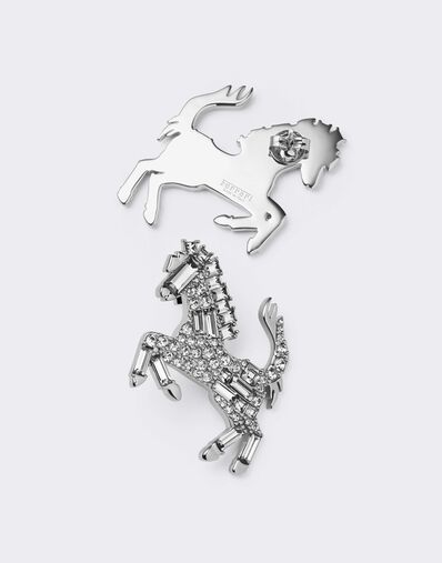 Ferrari Prancing Horse Rhinestone Earrings Antracite CGWEA0011JU00005f