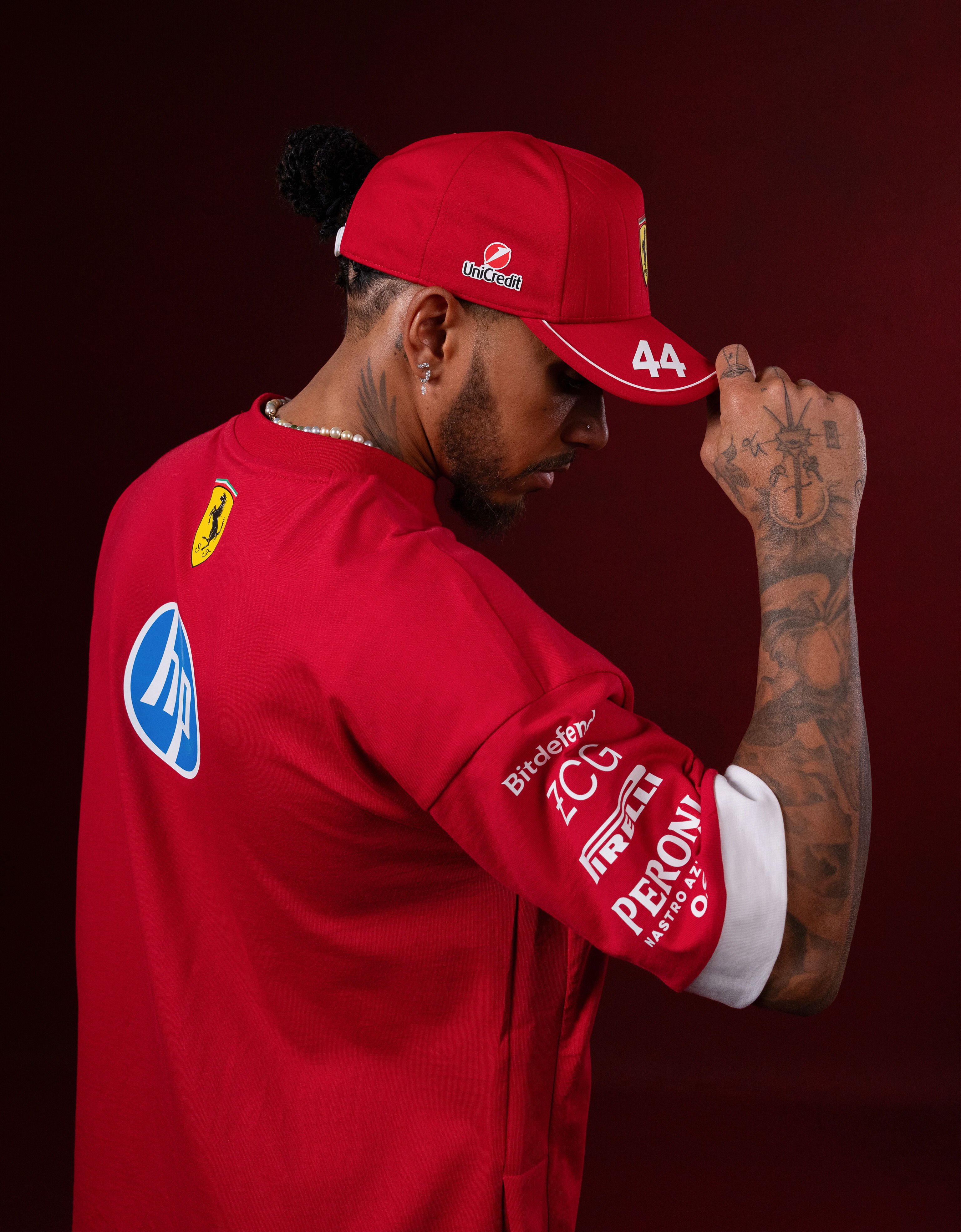 Ferrari 2025 T-shirt piloti Puma per Scuderia Ferrari HP Rosso Corsa LA01Rf