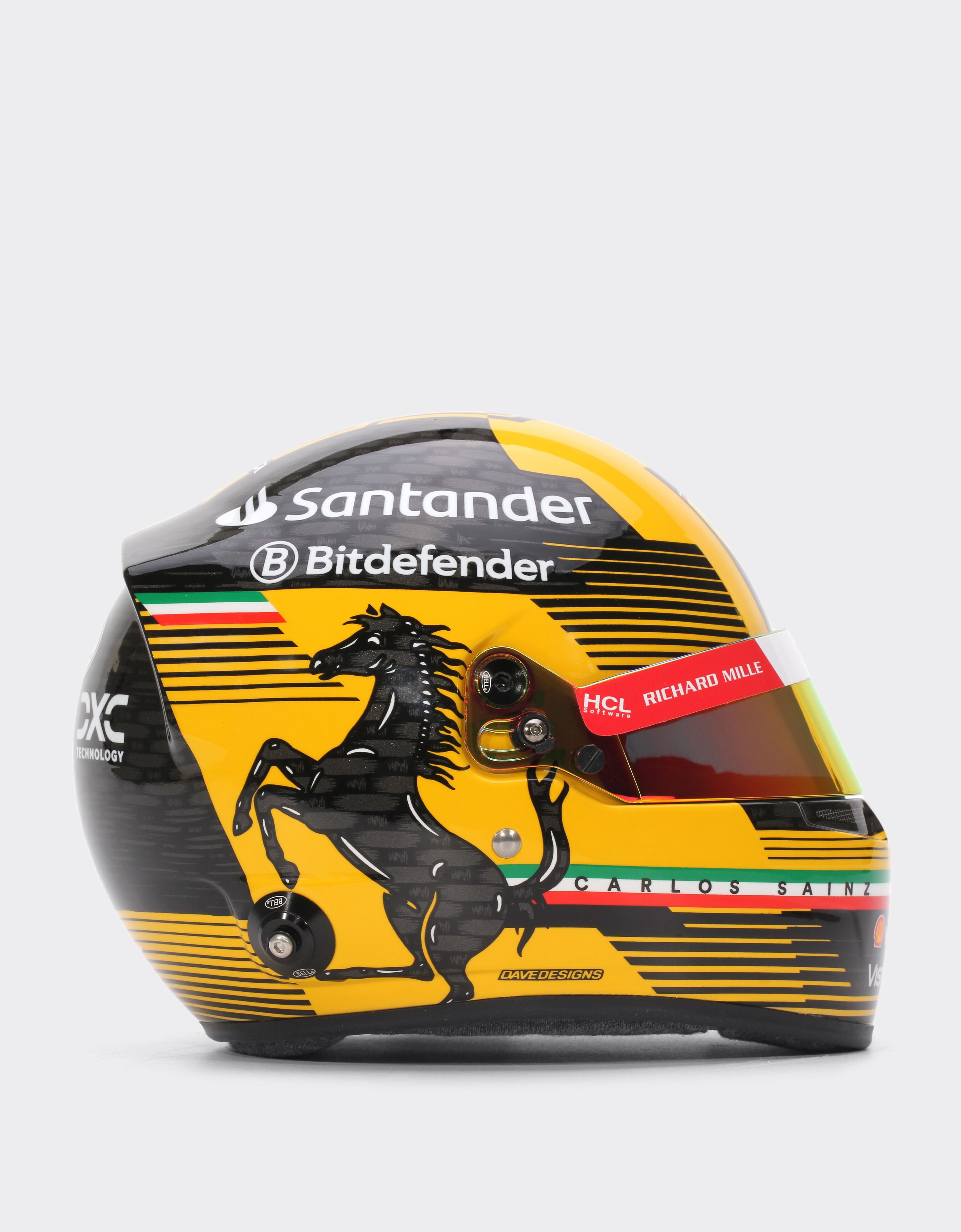 Ferrari Helm Carlos Sainz Monza Special Edition 2024 im Maßstab 1:1 Gelb F1351f