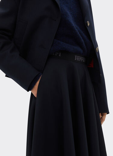 Ferrari Long skirt in wool foulé Navy 21161f