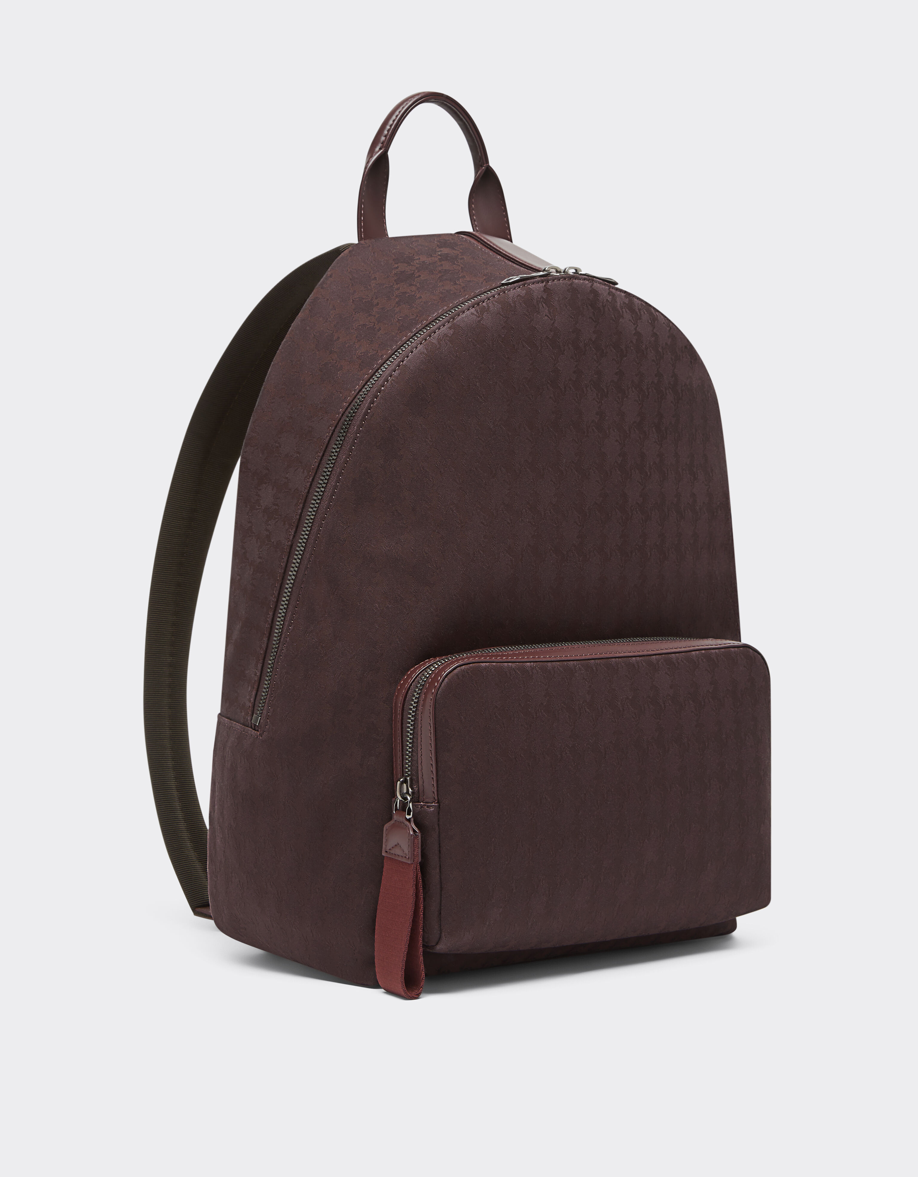 Ferrari Q-Cycle® jacquard backpack with Cavallino pattern Mahogany 49136f