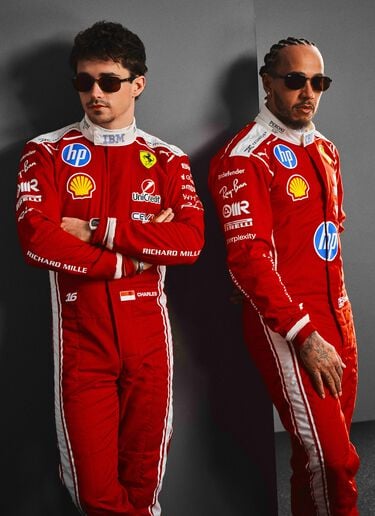 Ferrari Ray-Ban for Scuderia Ferrari RB8329M in black metal with dark red mirrored brown lenses Nero LA0JWf