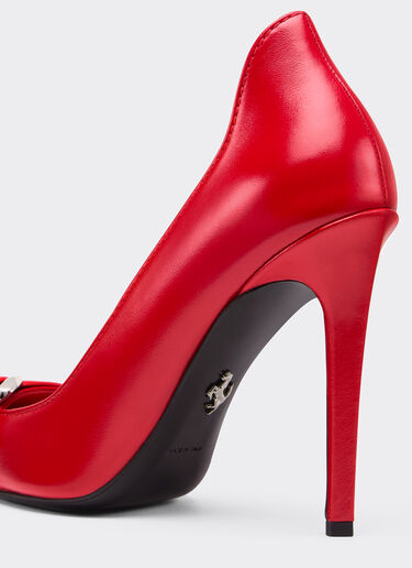 Court shoes in ultra-wet-effect glossy leather Ferrari Court shoes in ultra-wet-effect glossy leather Rosso Dino 49387f