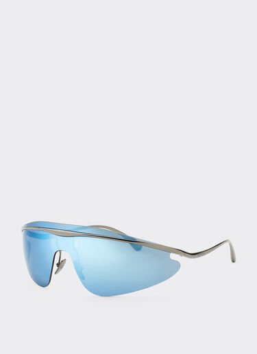 Ferrari Ferrari shield sunglasses in gunmetal grey with blue mirror lens Dark Grey F1531f